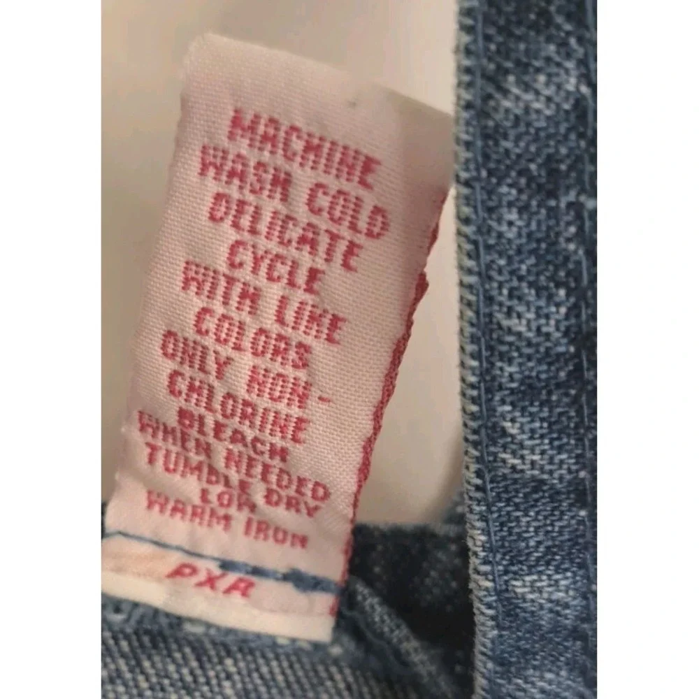 Girl's 6X JUST FRIENDS Denim Blue Jean‎ Dress Jumper Classic Embroidered Cotton